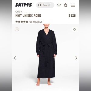 SKIMS Black Cozy Robe - PLUS SIZE